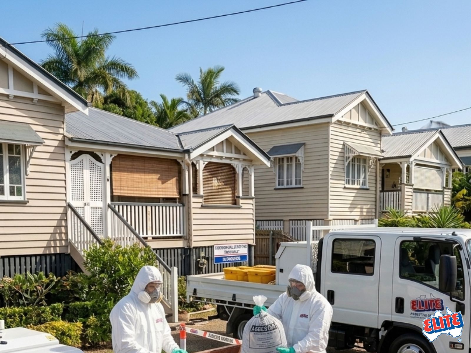 Crew removing asbestos sheeting
